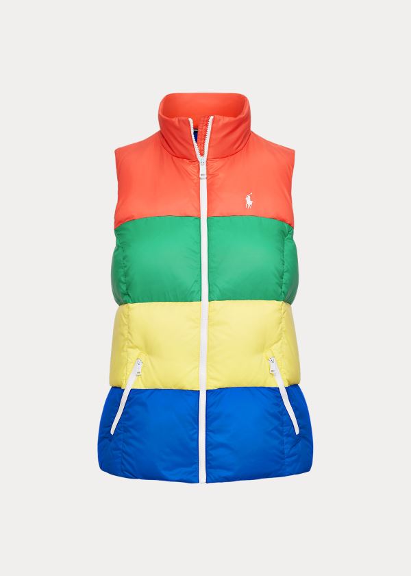 Women's Ralph Lauren Color-Blocked Down Vests | 462537DYH